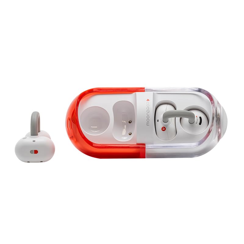 Photo 1 of Moondrop Pill Open Ear Headphones Bluetooth 6.0 OWS Hanging Earphones IPX4 Open Ear Clip Wireless Earbuds Built-in AI ENC MD-0WS-003 (RED)