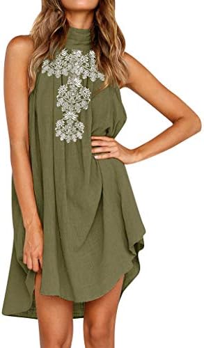 Women's Solid Dresses,LANSKIRT Sales! Ladies Holiday Irregular Sleeveless Party Dress Summer Beach Plus Size Loose Dresses Casual Loose Fancy Dresses