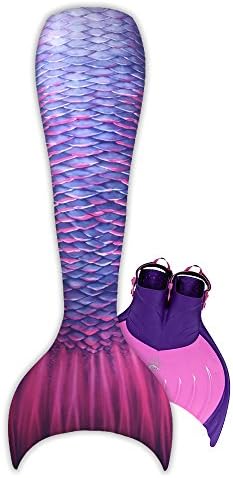 Mermaid Tail for Girls, Boys & Kids - Monofin for Swimming Included (Condy Anemone, 10)