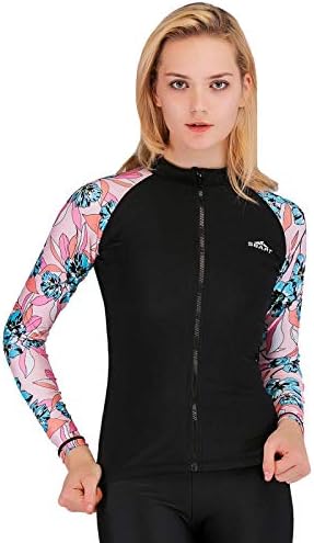 Vntoogreat Split swimsuit, ladies split long-sleeved swimsuit, conservative slim slim surf suit, outdoor sun protection UV protection