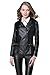 VANGULL Women Ladies Zipper Slim Biker Motorcycle PU Leather Jackets Punk Rock Coats (M, Black)