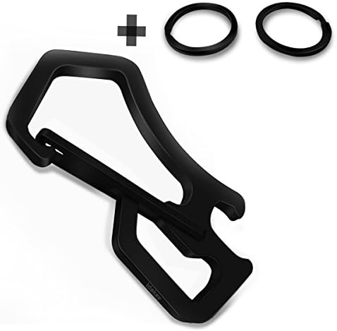 Idakey Full Stainless Steel Anti-Lost Keychain Carabiner Mutil Function Home Tool with Bottle Opener and 2 Extra Key Rings for Home