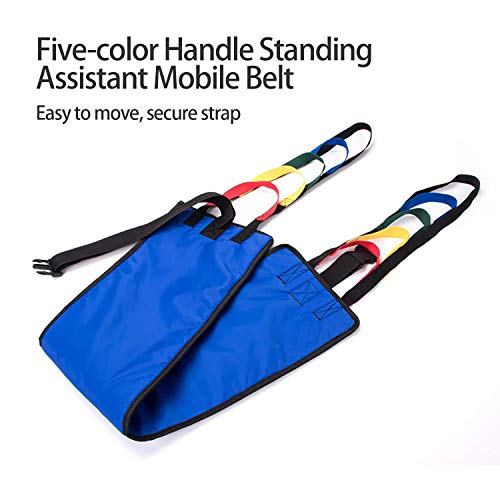 Kangwell Patient Lift Belt Assistance Belt with 5 Colors Handles(73Inch), NonSlip Transfer Belt