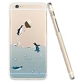 Iphone 6S Plus Case,Iphone6 Plus Case,Cute Cartoon Penguin Dolphin Whale Seal Polar Bear Sea Lion Animal Design Matte Slim Fit Soft TPU Case for Iphone 6 6S Plus(2 Penguin)