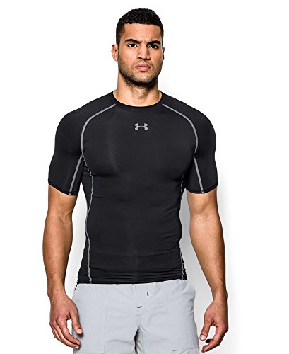 UPC 888284792480, Under Armour Men&#39;s HeatGear Armour Short Sleeve Compression Shirt, Black/Steel, Small