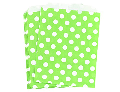 FiveSeasonStuff Greaseproof Paper Bags for Food Candy Goodies Gift Party Wedding Favors Birthday Baby Shower Buffets Picnics BBQ Arts & Crafts DIY Retail (5.12''x 7'') — PACK 100 (Green, Polka Dots) - Thumbnail 7