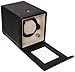 Diplomat 31-409 Black Leatherette Single Watch Winder with Built In IC Program and Camel Suede Interior