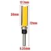 FBAPluto Straight Flute Flush Trim Pattern Router Bit 1/4 Shank 1/2 Bit Cutter Top Bearing Woodworking (38mm Blade)