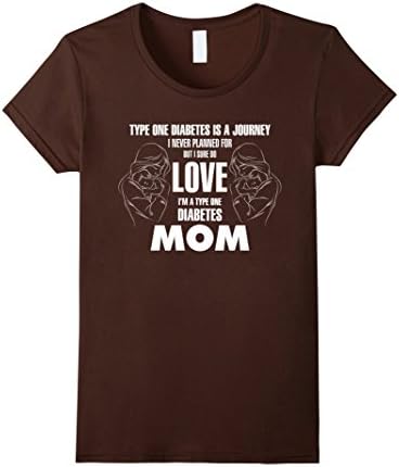 Womens Diabetes Awareness T-Shirt I'm Type 1 Diabetes Mom Tee Gift Small Brown