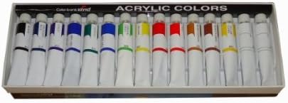 Vivid Acrylic Paint Tubes Set 12 ml 14 Colors 15 Tubes