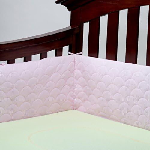 Lifenest Breathable &amp; Padded Mesh Crib Liner - Pink by Lifenest