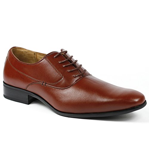 Delli aldo m-19121 brown mens lace up plain oxford dres…