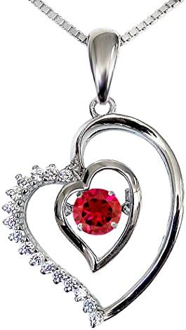 SERAFINA Dancing Pendant in Sterling Silver with Simulated Ruby