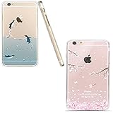 2pcs iPhone 6/6s Case,iPhone 6/6s Protective Case Soft Flexible TPU Transparent