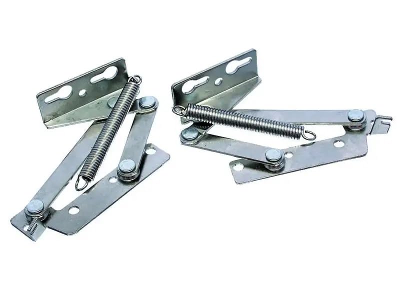 cyclingcolors 2 x Steel Furniture Hinges with Spring Mechanism Arm Support Folding Door Stove Holder