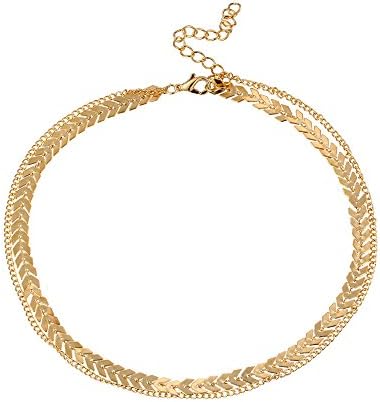 Epigeon Women Fashion Necklace Long Dangle Necklace Jewelry Fish Bone Chain Cubic Zirconia Pendant Vintage Necklace Blessing Necklaces Romantic Gifts Wedding Valentine's Day Present