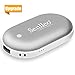 Senlleo Rechargeable Hand Warmer, 5200mAh PowerBank : Larger Capacity and Double-Sided Pocket Warmer Compatible with iPad iPhone Samsung All Android Smartphone, Winter Gift for Men Women(Silver)