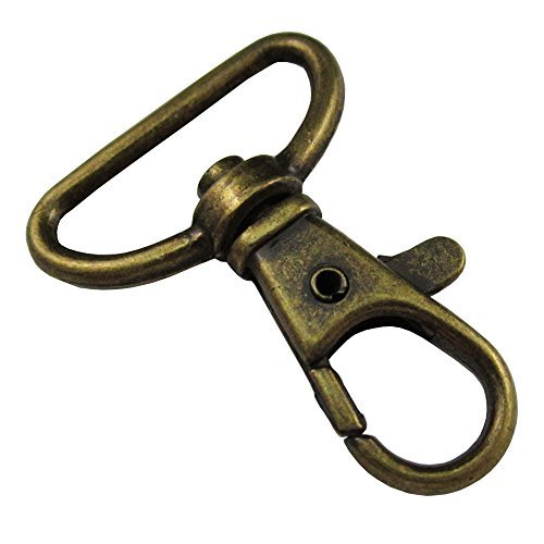 Bluemoona 20 Pcs - 1" 25mm Swivel Lobster Metal Clasps Clips Curved Snap Buckle (Bronze)