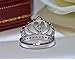 TenFit 925 Silver Princess Crown Ring with CZ Inlaid Fashion Jewelry Engagement Wedding Ring for Women