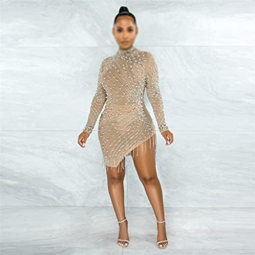 SFMZCM Sexy Nightclub See-through Dress Bubble Pendant Round Neck Sexy Cute  Fringed Short Skirt Elegant Slim Skirt (Color : C, Size : XXLcode) price in  UAE | Amazon UAE | kanbkam
