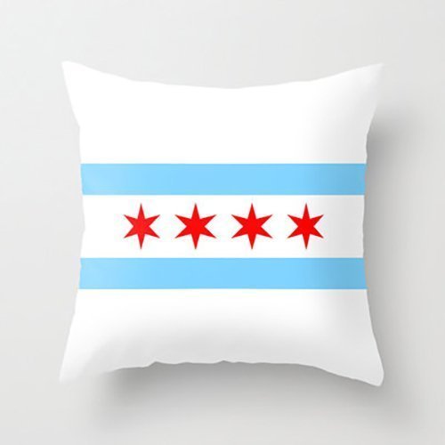 Amazon Com 14 X 14 Chicago Flag Pillow Slip Cover Handmade