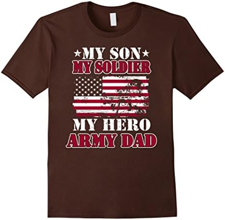Men's My Army Dad T-Shirt My Son-My Soldier-My Hero-US Soldier Tee 2XL Brown