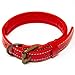Logical Leather Padded Dog Collar - Best Full Grain Heavy Duty Genuine Leather Collar - Red - Small
