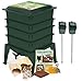 Worm Factory 360 Composting Bin + Moisture and pH Testing Meter Worm Farm Kit (Green)