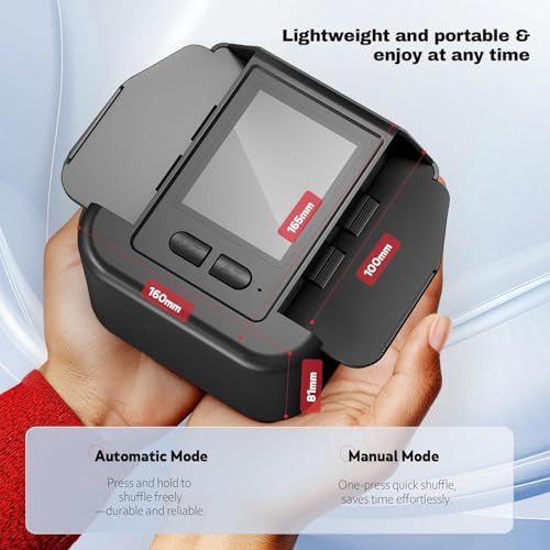 Dsocool Automatic Card Shuffler for 1-2 Decks, Dual Mode Card Shuffler with USB-C Rechargeable Battery, for UNO, Skip-Bo, Poker, Blackjack, Texas Hold’em, Party & Travel (Black)