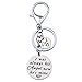 Ensianth I Was Always His Angel Now He's Mine Dad Hand Stamped Keychain with Dad Charm (Angel keychain)
