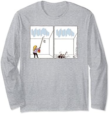 Unisex Joel Pett: Glass Ceiling Shattered Floor Long Sleeve T-Shirt Small Heather Grey