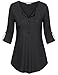 Messic Women's 3/4 Roll Up Sleeves Round Neck Casual Knit Slim Fit Shirts