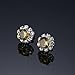 IBLUE 9 Pairs Stainless Steel Flower Clear Cubic Zirconia Stud Earring Set