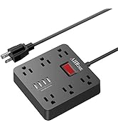 Power Strip, AHRISE Extension Cord with 6 AC Outlets and 4 USB Charging Ports(5V/3.4A,17W) for Sm...