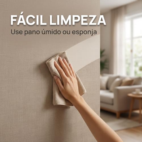 Papel de Parede Linho Adesivo Premium Autocolante Texturizado Lavável 5 Metros. (Linho Caramelo)