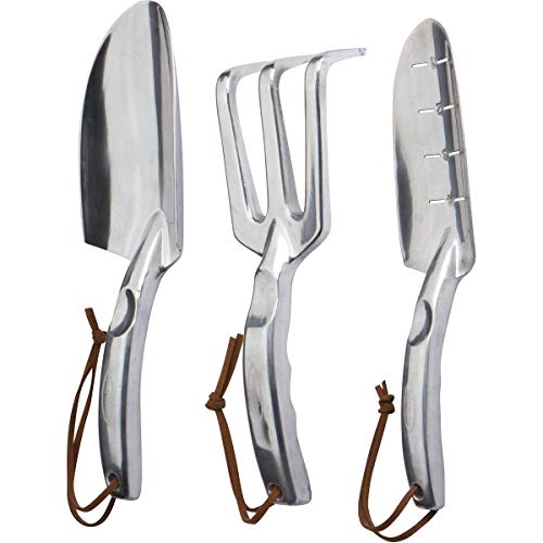Heavy Duty 3 Piece Garden Hand Tool Set 100 Polished Cast Aluminum
