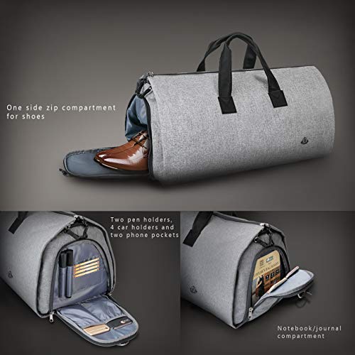 Bug-Anzugtasche-Kleidersack-Reisetasche-Anzugsack-2-in-1-Garment-Bag-mit-15-Laptopfach-Schuhfach-und-Verstellbarem-Schultergurt-45L-hohe-Kapazitaet-Schwarz