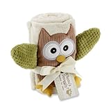Baby Aspen, My Little Night Owl Plush Velour Baby Blanket, Beige, One Size