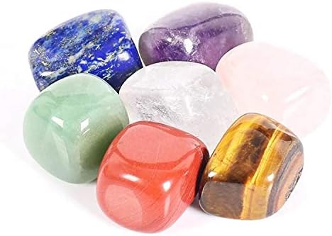Chakra Healing Crystal Stones, 7 Energy Reiki Crystal Chakra Stone Set for Your Yoga Bag Meditation, Cleansing, Balancing and Healing