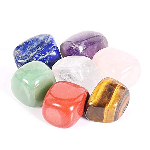 Chakra Healing Crystal Stones, 7 Energy Reiki Crystal Chakra Stone Set for Your Yoga Bag, Meditation, Cleansing, Balancing and Healing