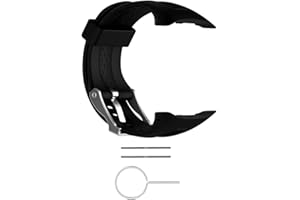 ZSZCXD Compatible for Garmin Forerunner 10/Forerunner 15,Soft Silicone Wristband Replacement Strap for Garmin Forerunner 10/15 Watch Women Men (Large Size: 0.98"x0.94", Black)
