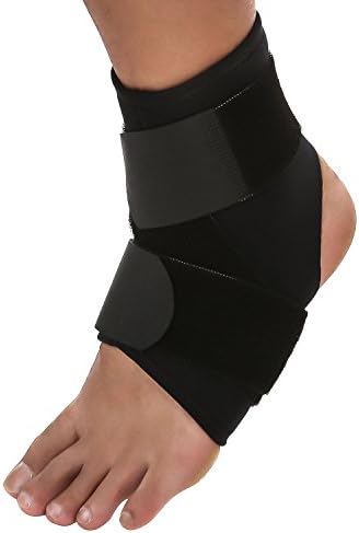 Tamasiyi 806N Adjustable Neoprene Compression Ankle Sleeve Ankle Support Ankle X-Strap Brace Latex Free Tennis, Badminton, Table Tennis, Jogging, Hiking, Basketball (M(Men Shoe Size: US8.5~US10.5))