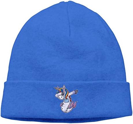RichardLyons Men's Dabbing Mermaid Unicorn Classic Hip-Hop RoyalBlue Beanies Cap