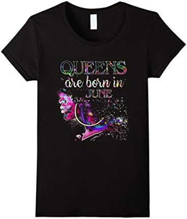 Womens Queens are born in June Funny T Shirt Large Black