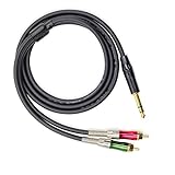 SiYear Gold-Plated 6.35mm 1/4 inch Male TRS Stereo Plug to Dual RCA Phono Male Audio Y Splitter Cable,Connector Wire Cord Plug (1.5M)
