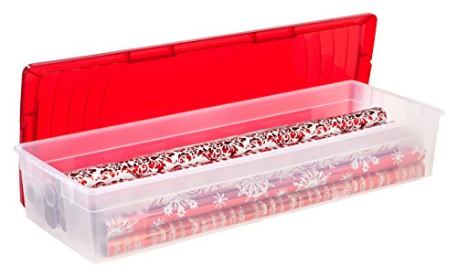 IRIS 30" Gift Wrap Storage Box, Red