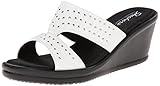 Skechers Cali Women's Rumblers Band Slide Wedge Sandal,White,11 M US
