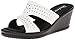 Skechers Cali Women's Rumblers Band Slide Wedge Sandal,White,8 M US