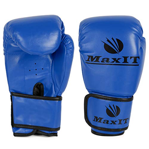 MaxIT Boxing Training Gloves for Kickboxing Punching Bag Mitt Sparring MMA Muay Thai or Fighting Sports - Blue 8oz