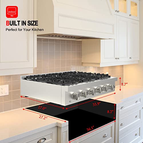 36 Inch Gas Cooktop 6 Burners, GASLAND Chef Pro RT3606 Professional